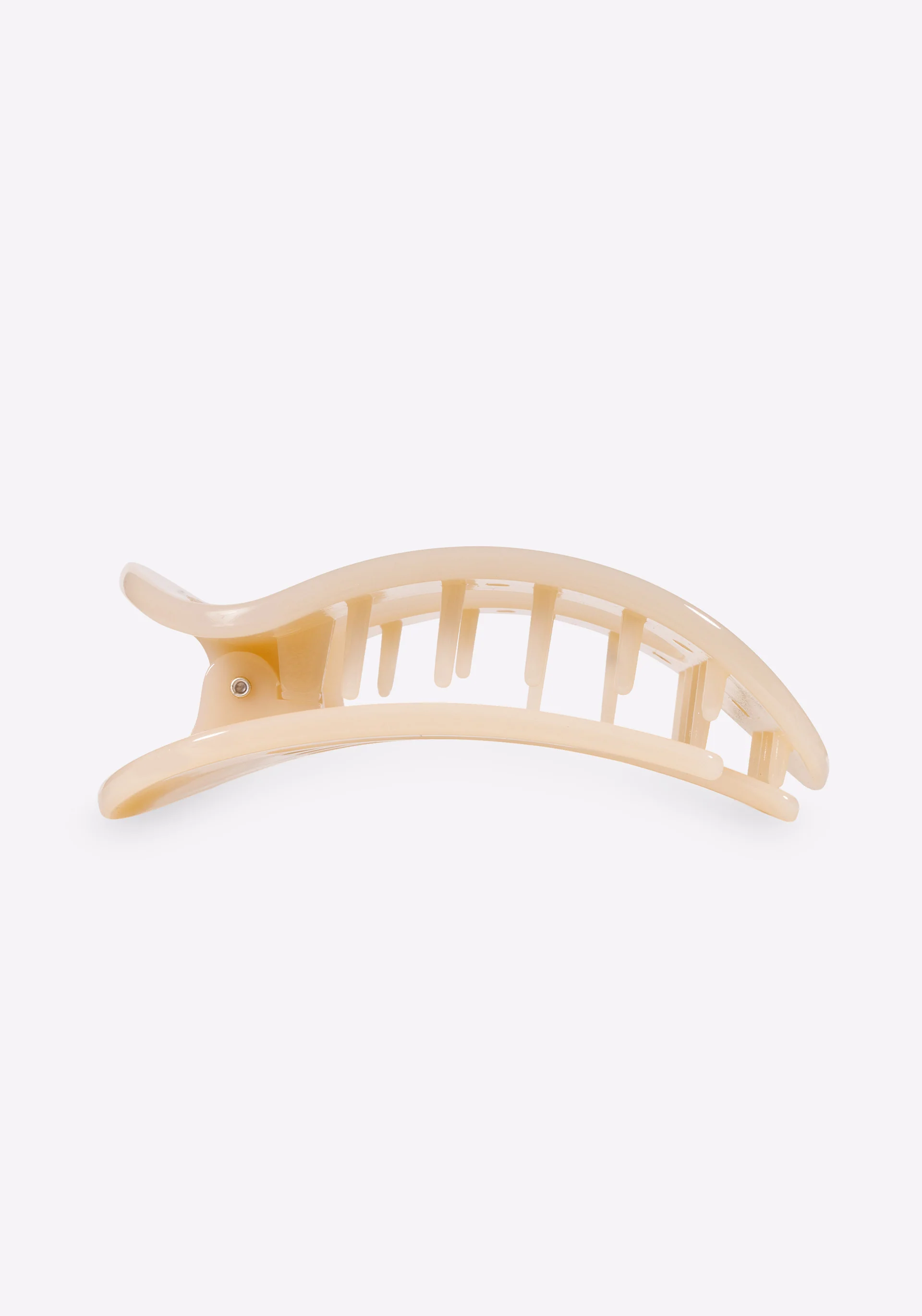 Almond Beige Medium Flat Round Hair Clip - Image 3