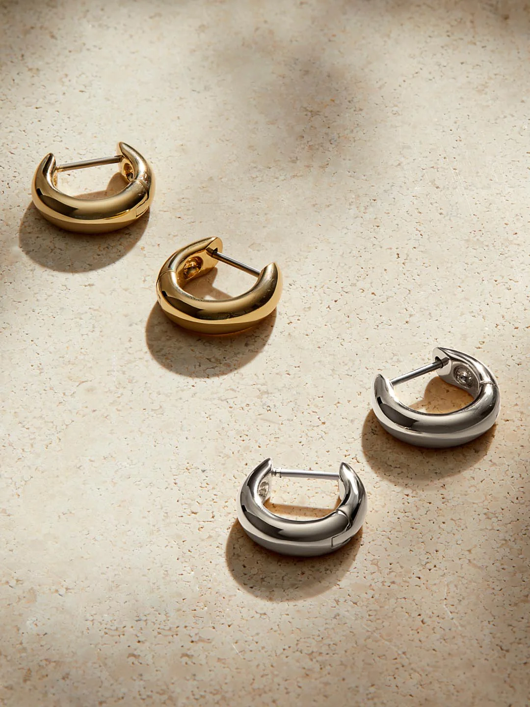 Bold Huggie Hoops - Giulia Silver - Image 5