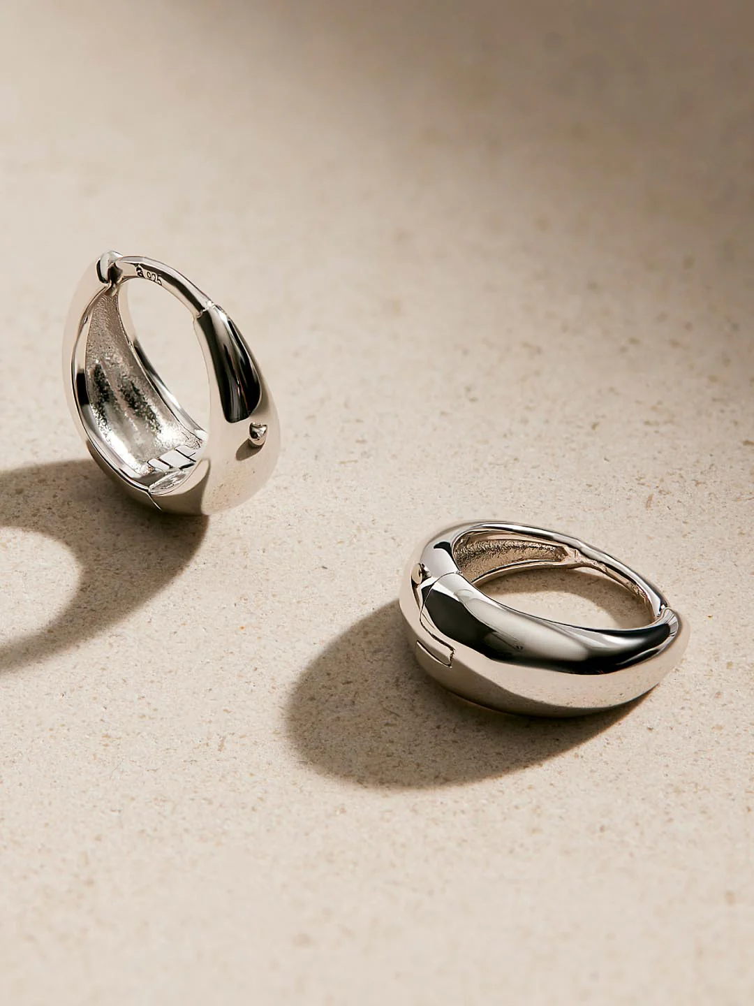 Bold Huggie Hoops - Nate Silver - Image 6