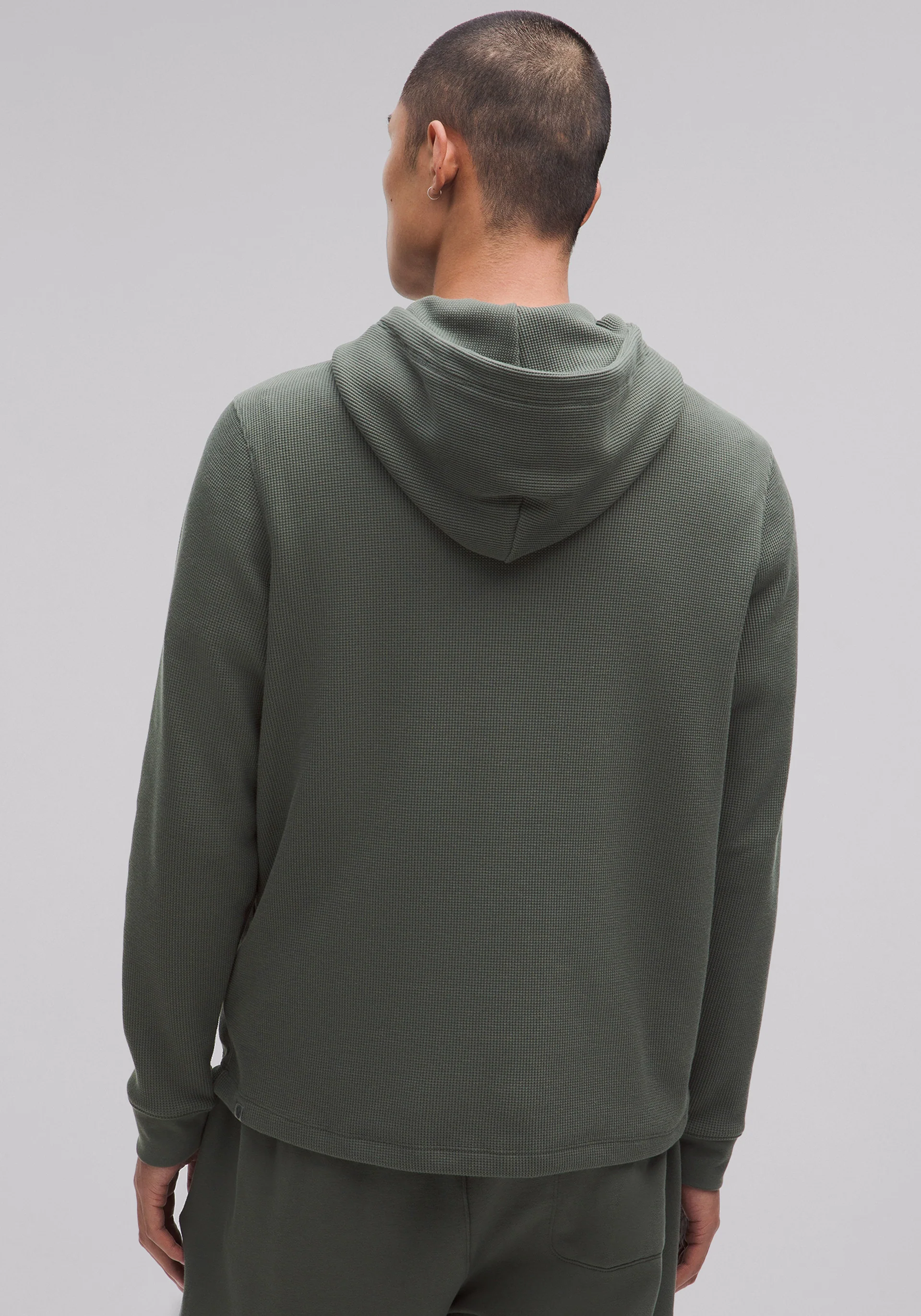 Cotton-Blend Waffle Knit Hoodie - Image 2