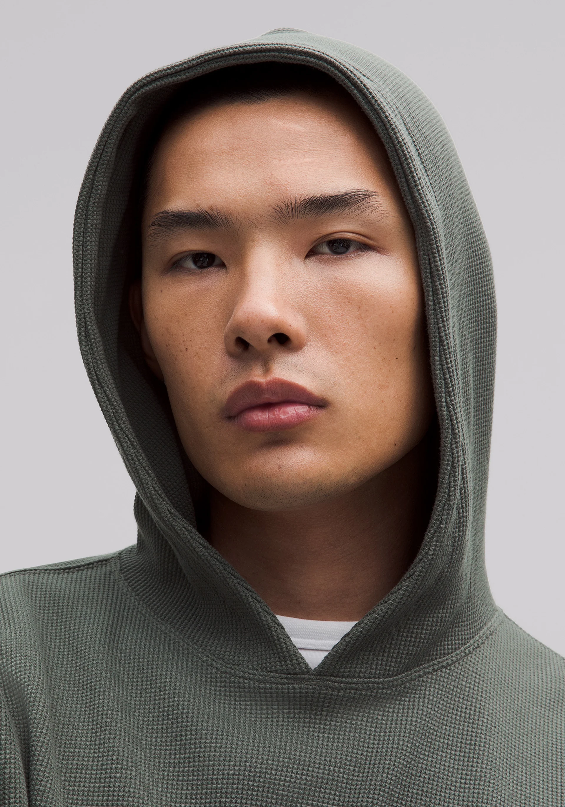 Cotton-Blend Waffle Knit Hoodie - Image 3