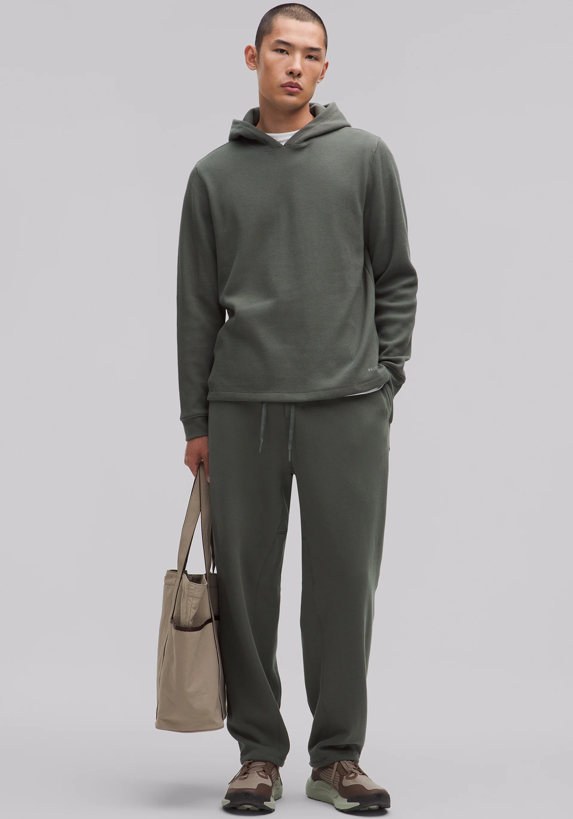 Cotton-Blend Waffle Knit Hoodie - Image 5