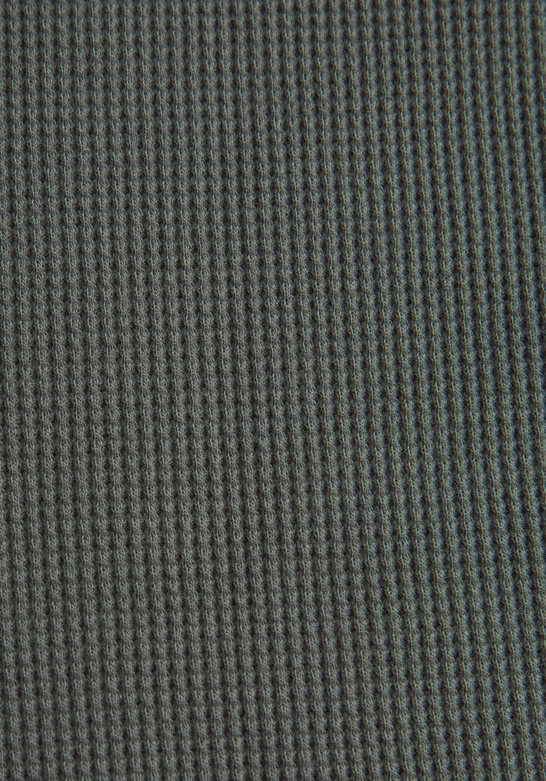 Cotton-Blend Waffle Knit Long-Sleeve Shirt - Image 6