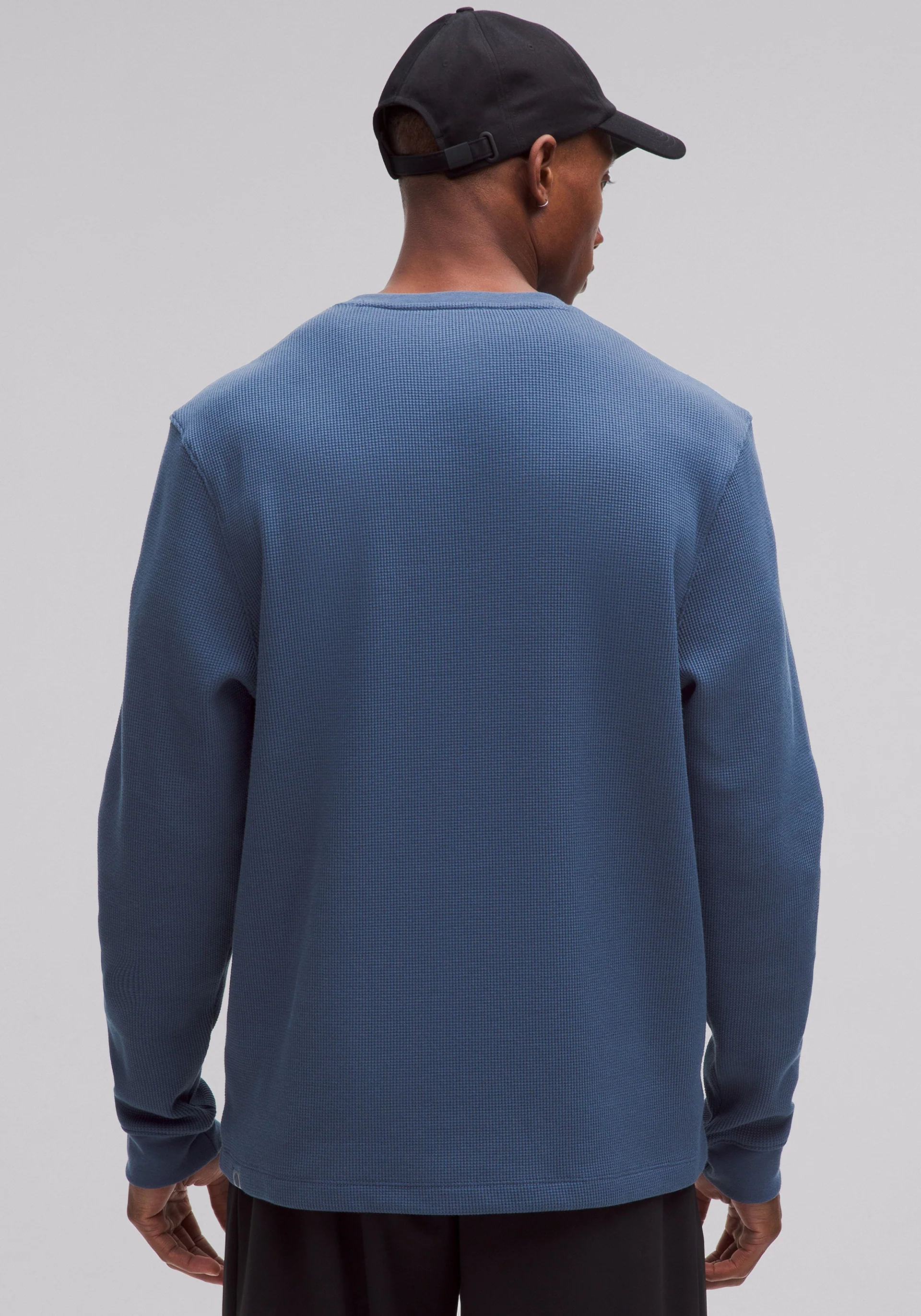 Cotton-Blend Waffle Knit Long-Sleeve Shirt - Image 2