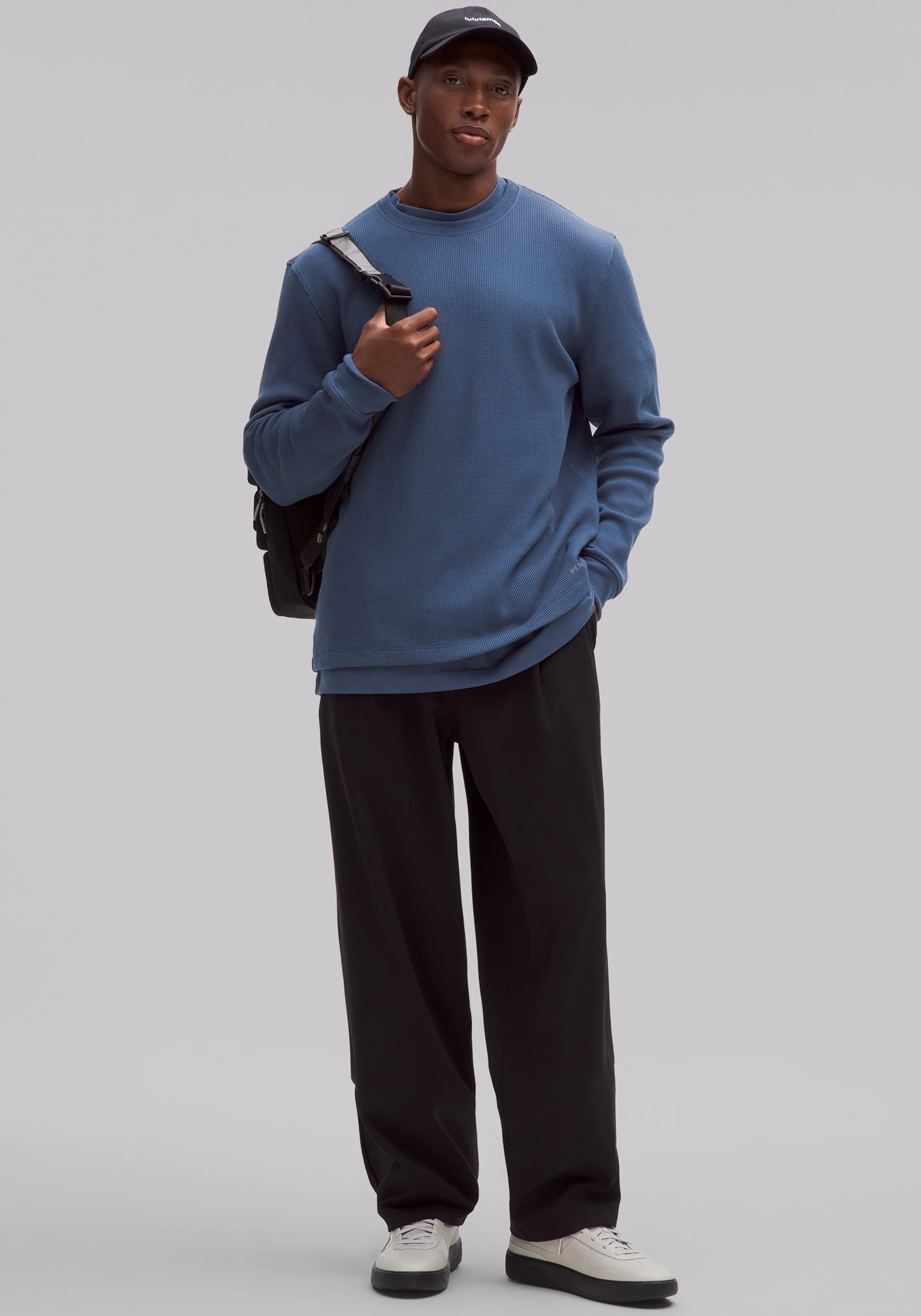 Cotton-Blend Waffle Knit Long-Sleeve Shirt - Image 5