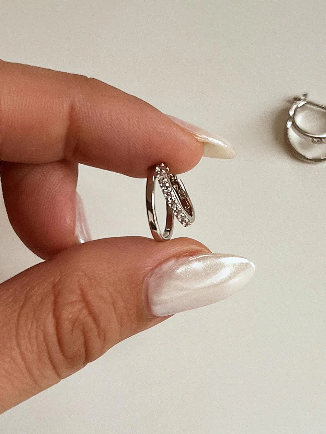 Double Hoop Earrings - Toda Silver - Image 3
