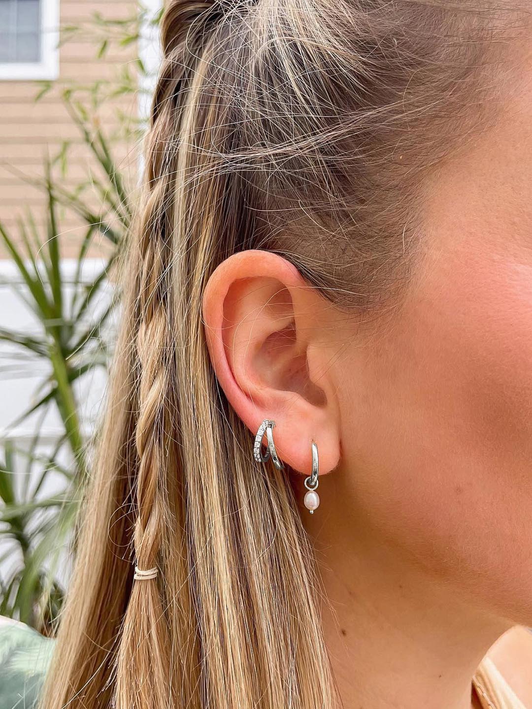 Double Hoop Earrings - Toda Silver - Image 4