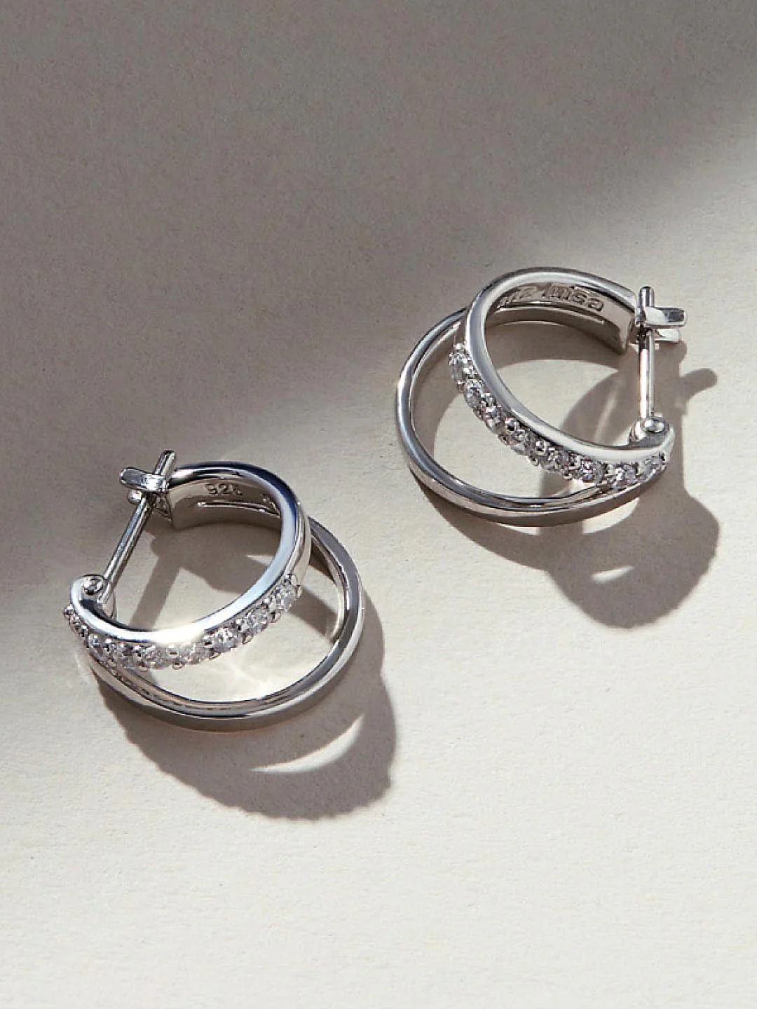 Double Hoop Earrings - Toda Silver - Image 5