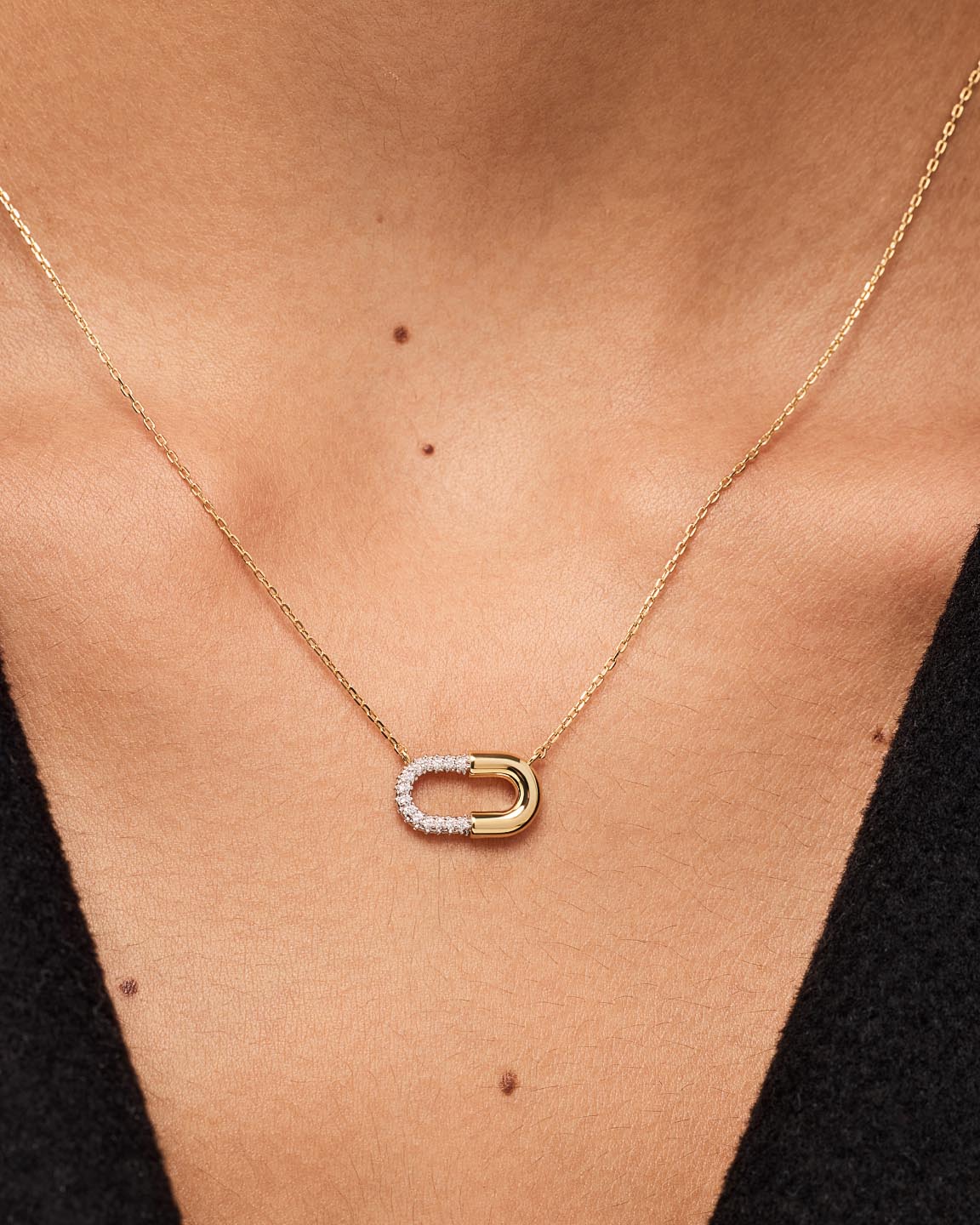 Gold Pendant - Blake Necklace Mini Micropave - Image 3