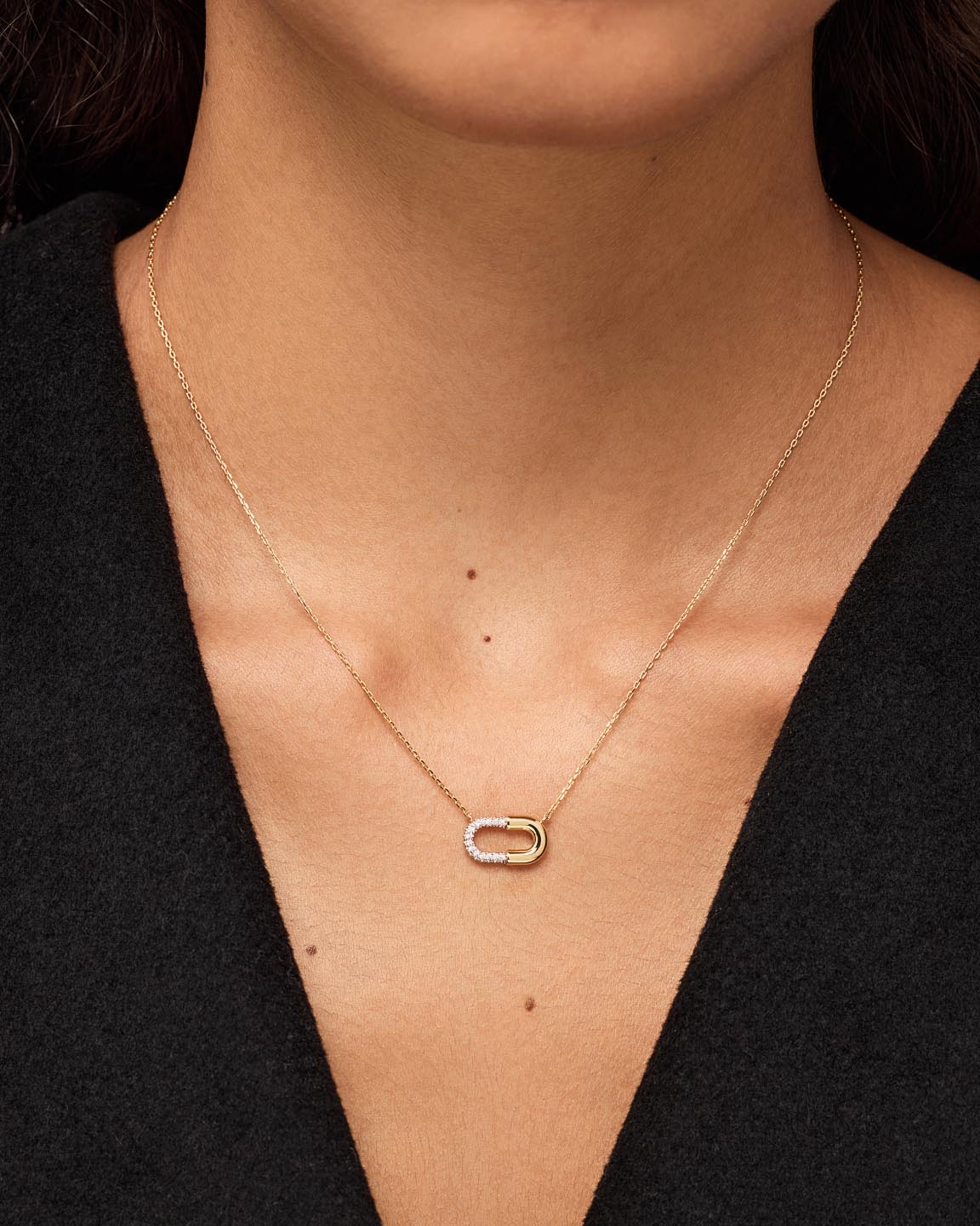 Gold Pendant - Blake Necklace Mini Micropave - Image 4