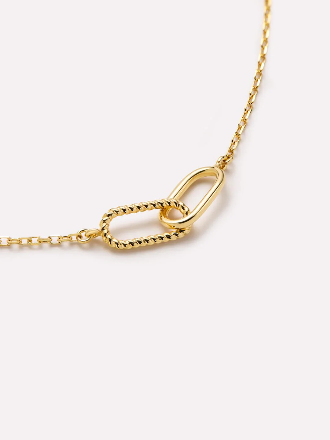 Gold Pendant - Gold Twisted Link Necklace - Image 5