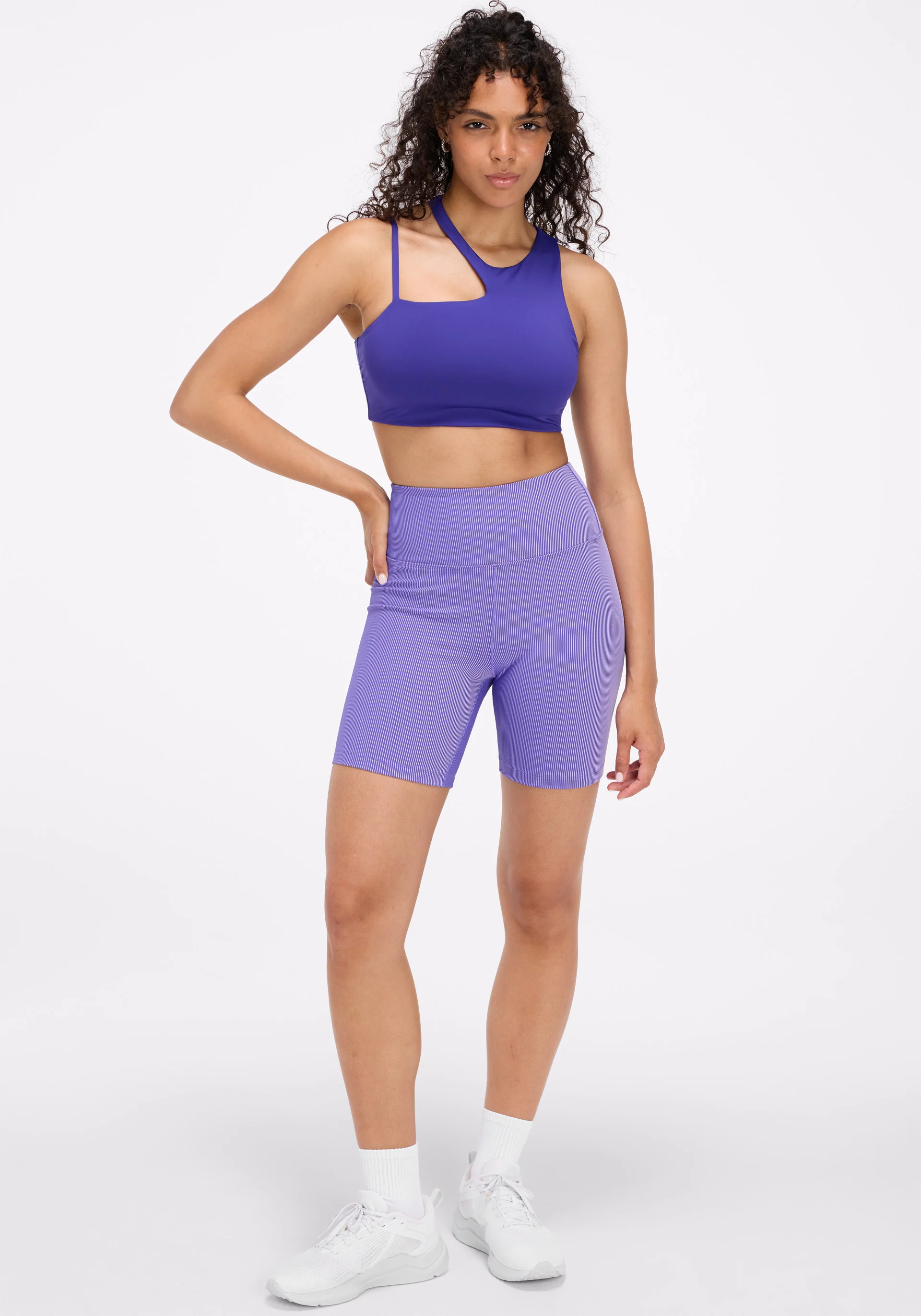 Dual Tone Rib High Rise Bike Short 7" - Image 4