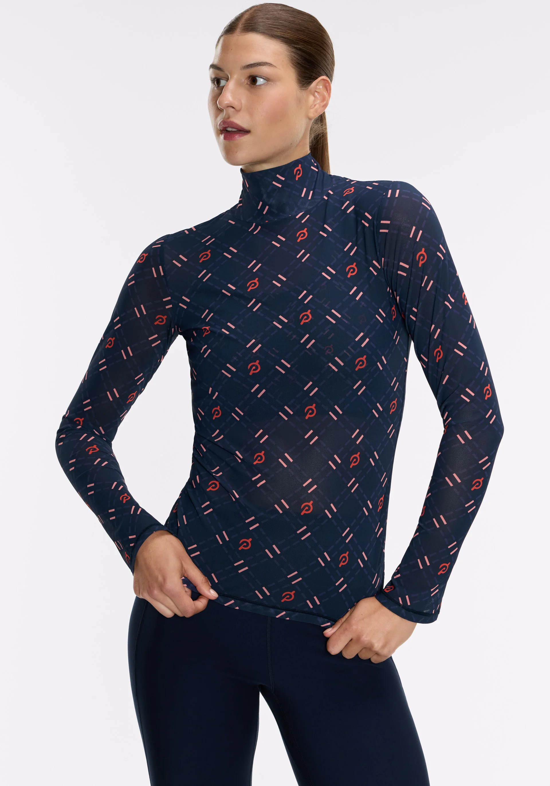 Mesh Mock Neck Long Sleeve