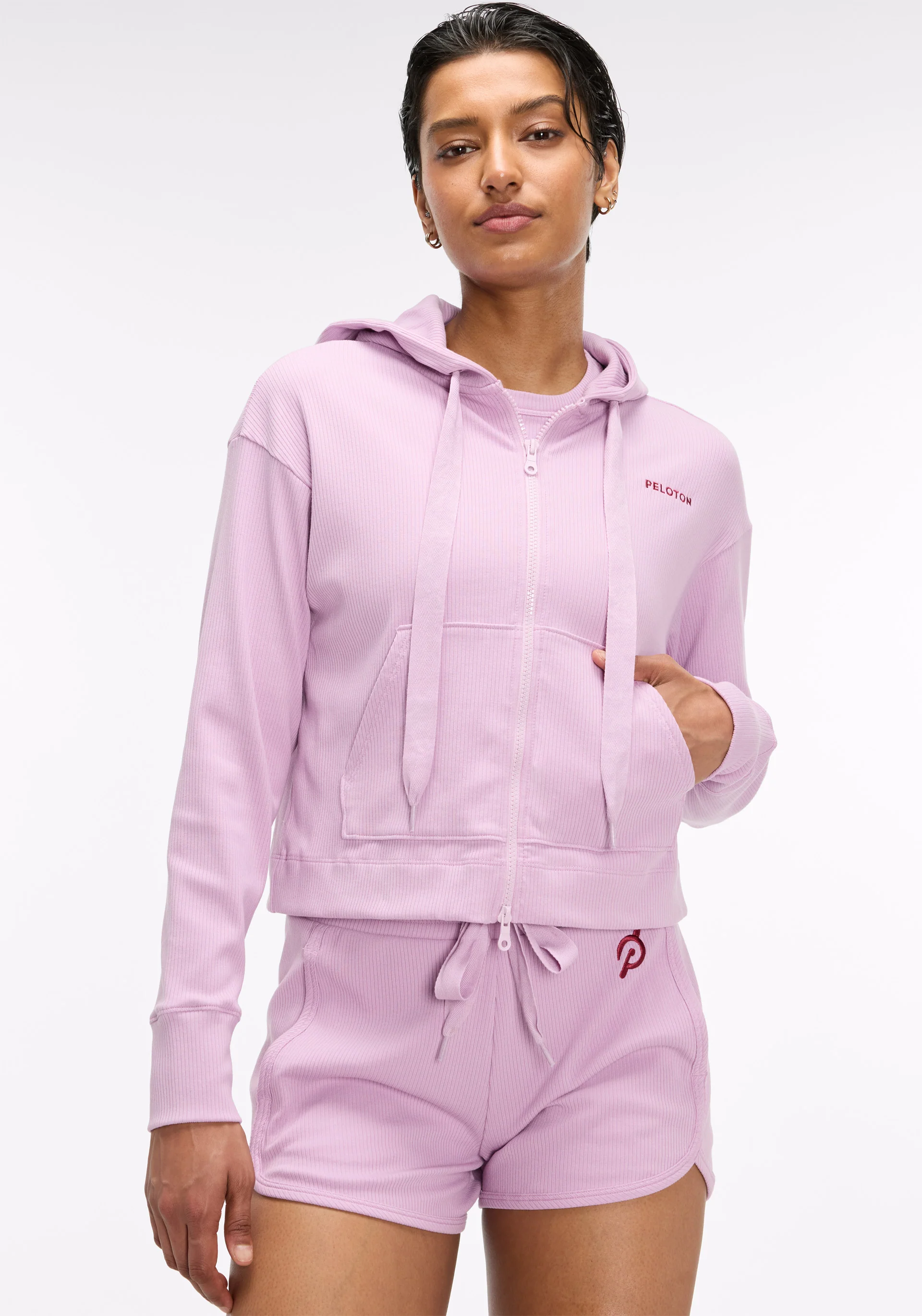 Rib Crop Hoodie