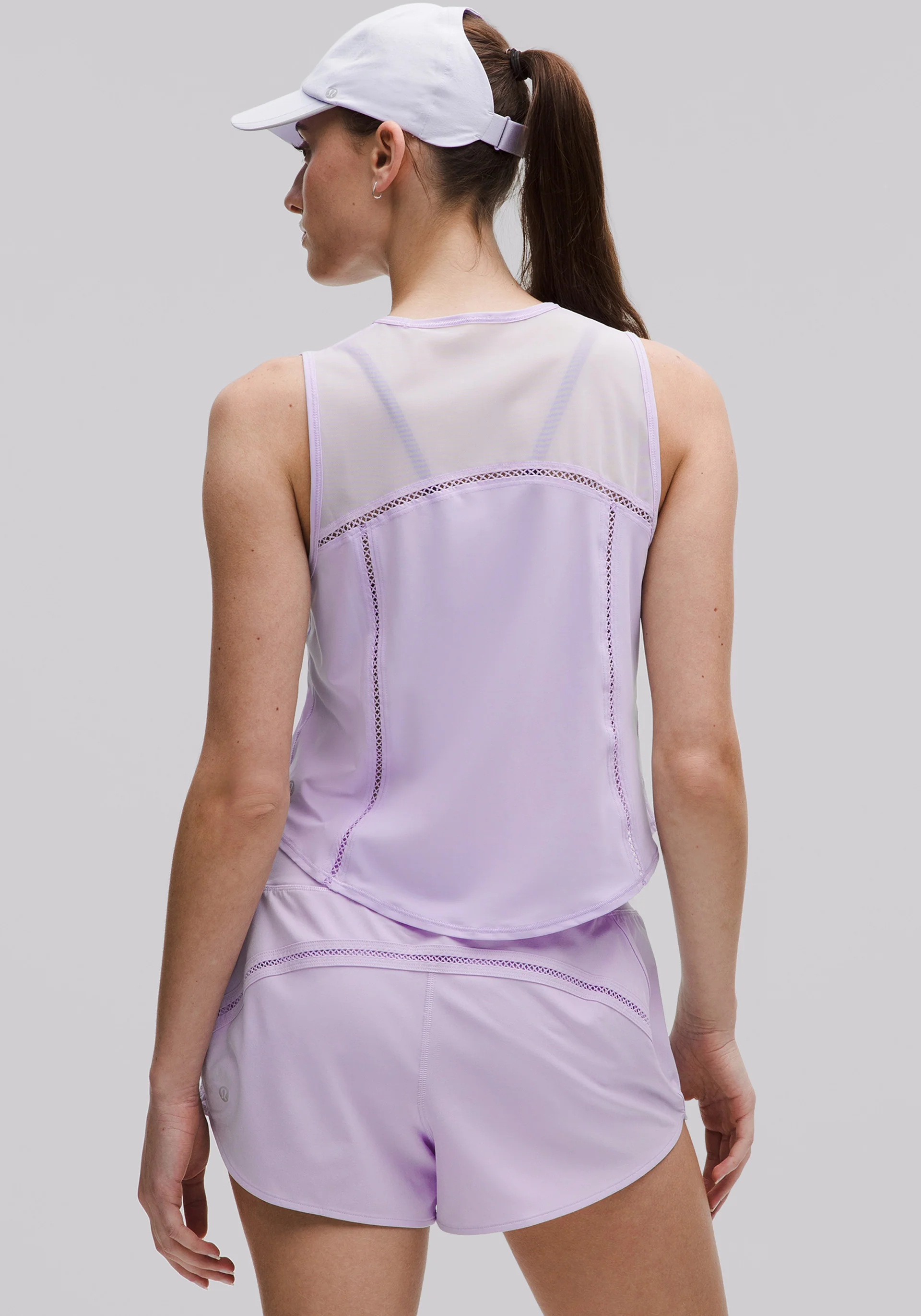 Sculpt Cropped Tank Top | Lace Trim - Image 2
