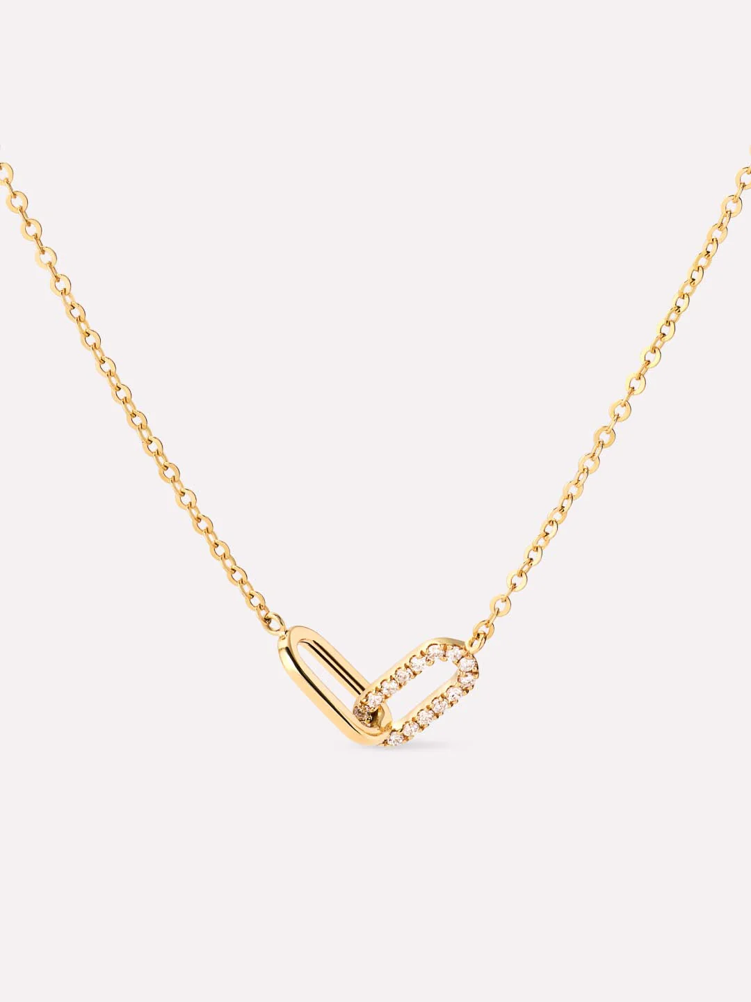 Diamond Link Necklace - Solid Yellow Gold