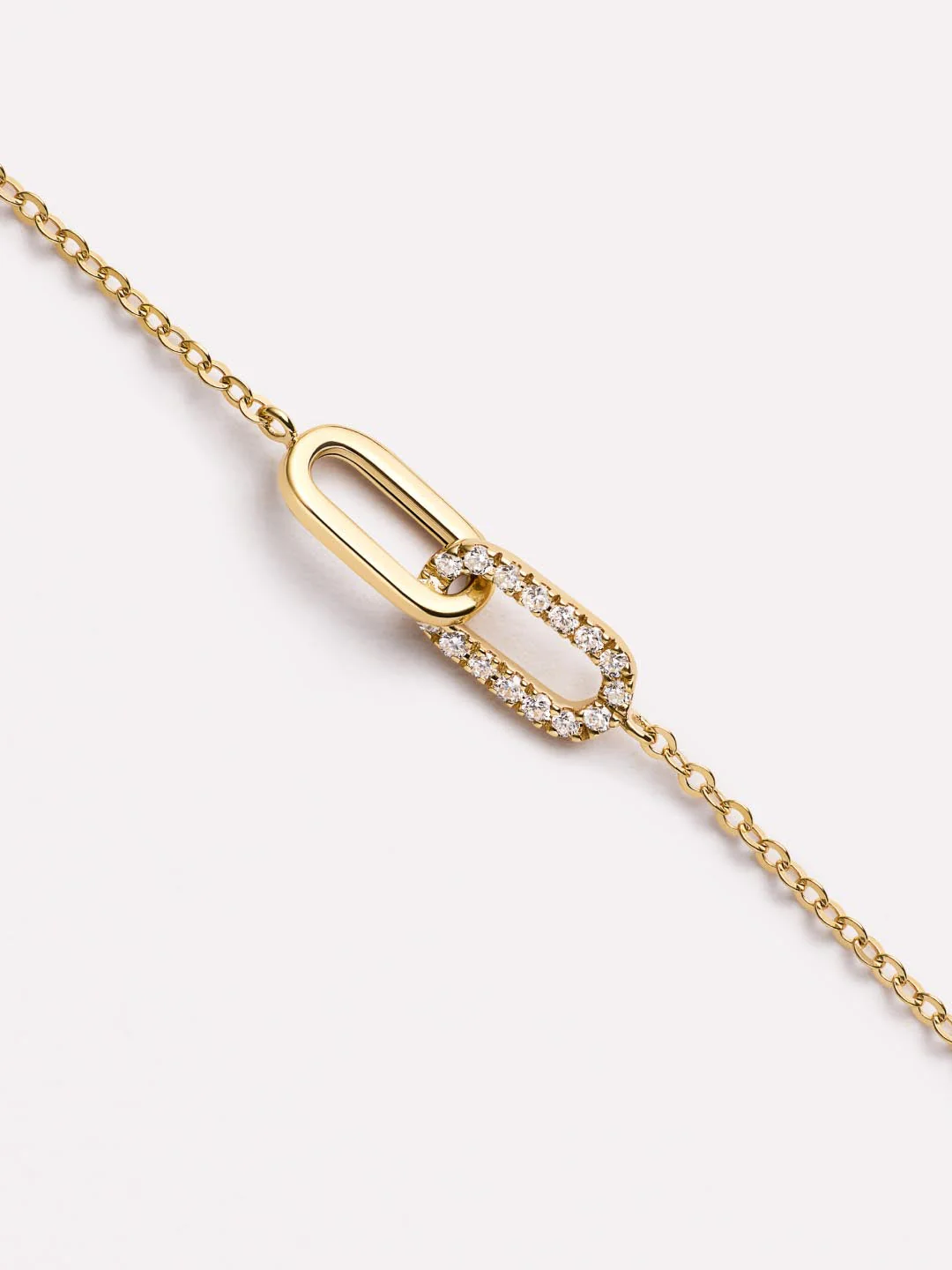 Diamond Link Necklace - Solid Yellow Gold - Image 5