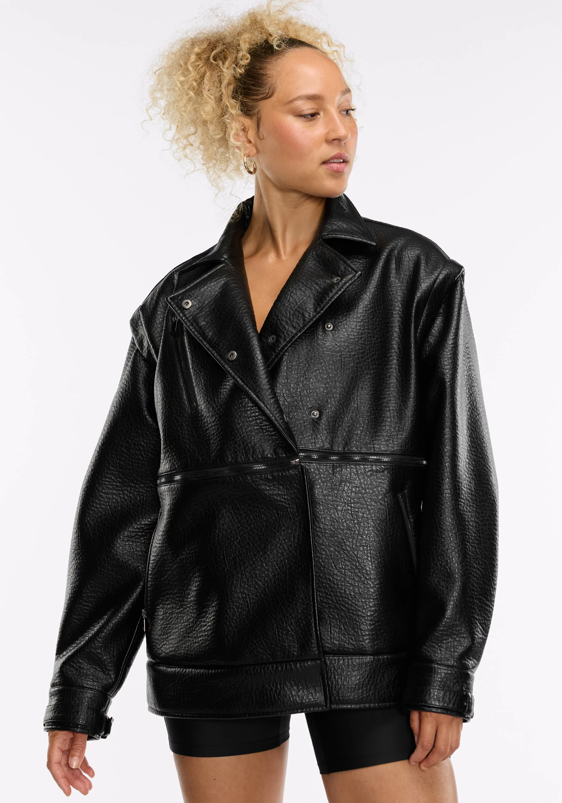 Faux Leather Moto Jacket - Image 3
