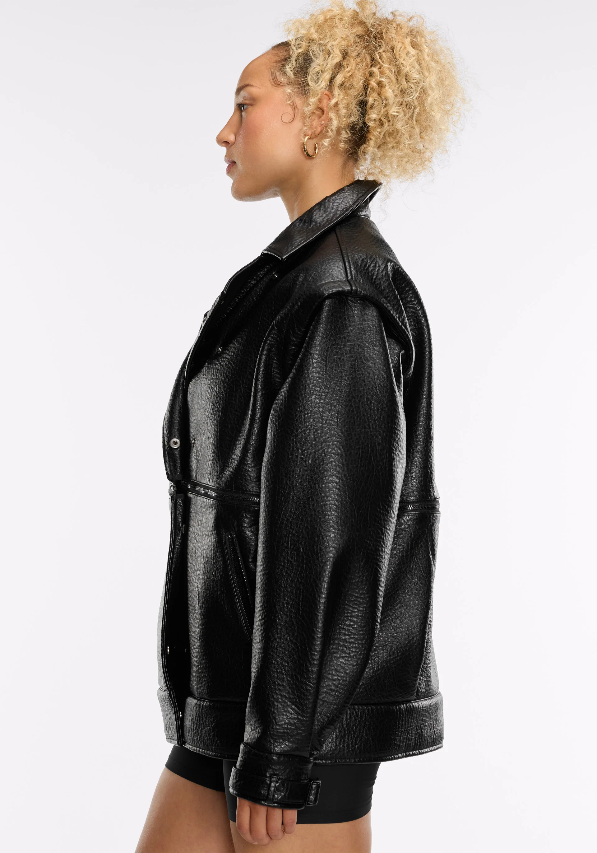 Faux Leather Moto Jacket - Image 4
